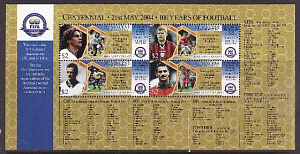 Сент-Винсент и Гренадины, 2004, 100 лет ФИФА, Футбол, Известные футболисты, лист